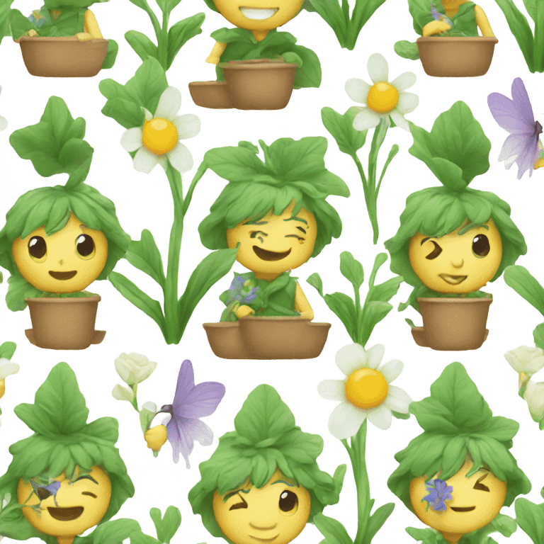 Fairy planting flowers  emoji