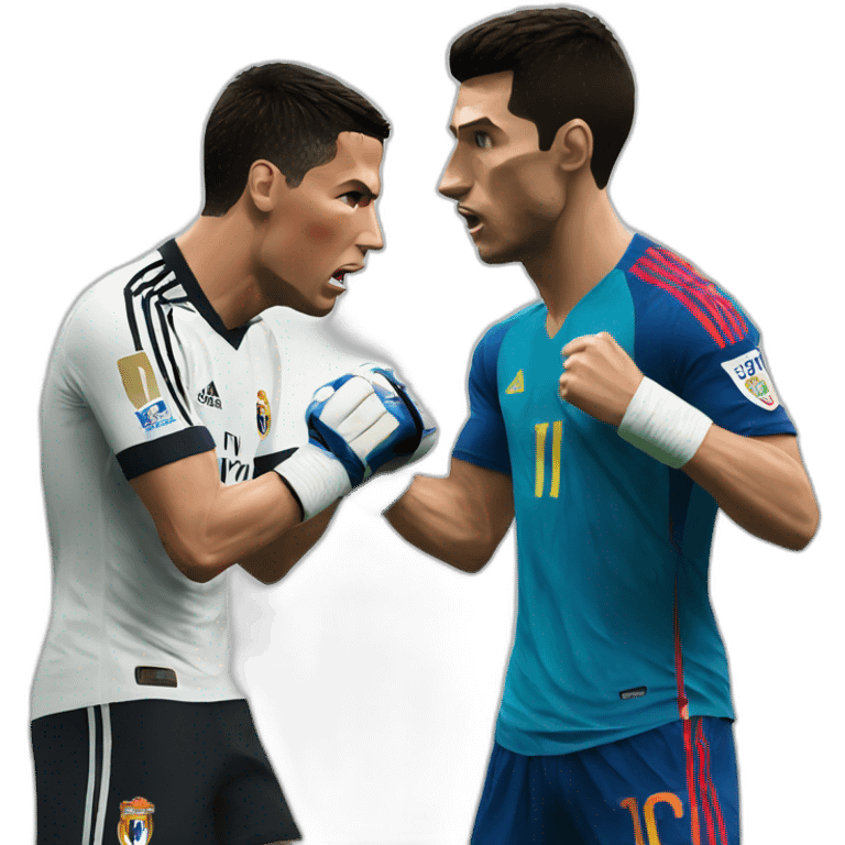 Cristiano Ronaldo fight Messi emoji