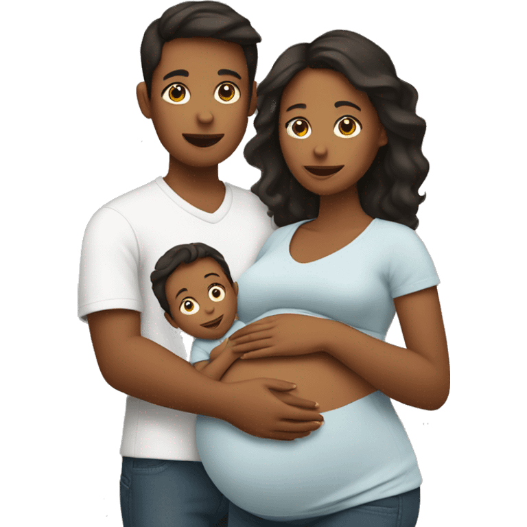 Pregnant woman with 2 child boys emoji