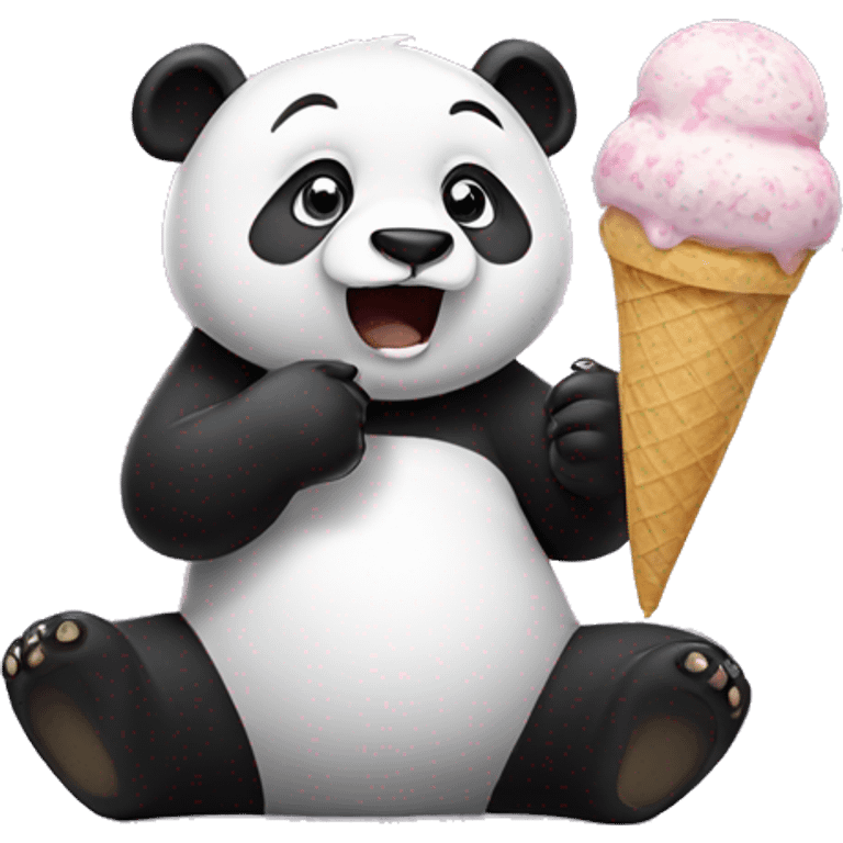 Panda eating ice cream emoji