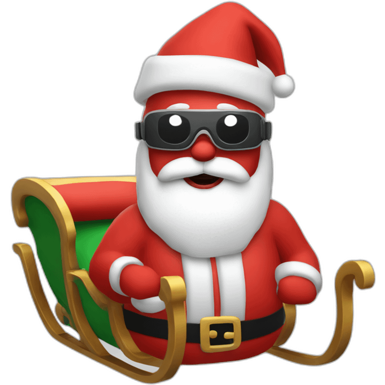 Santa in sleigh in vr headset emoji