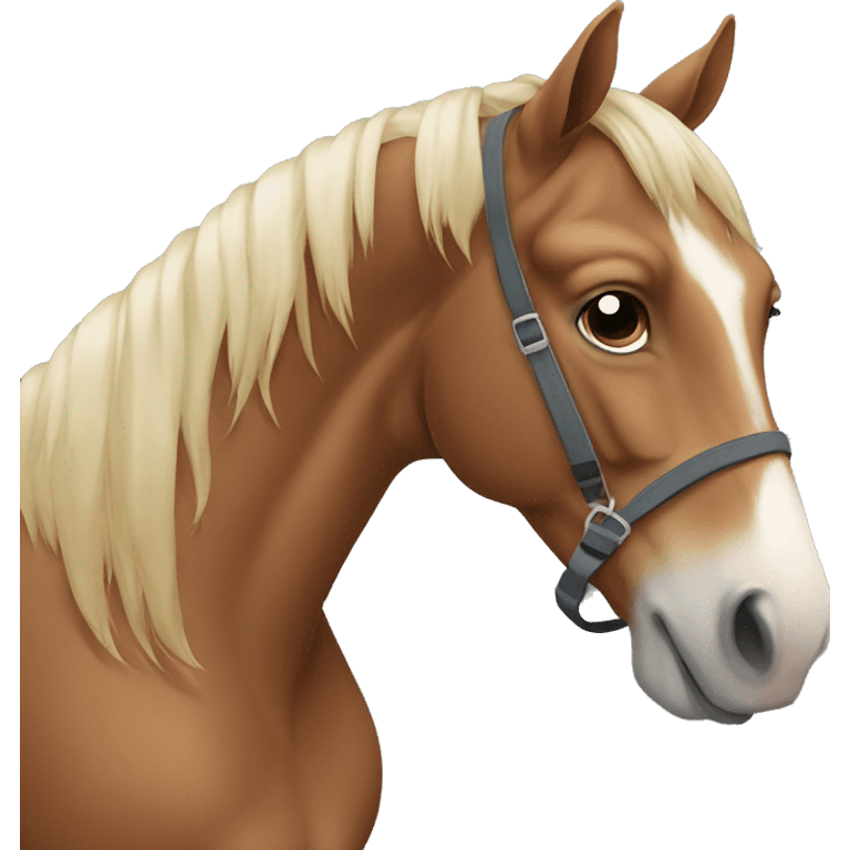 a horse staring at a lap emoji