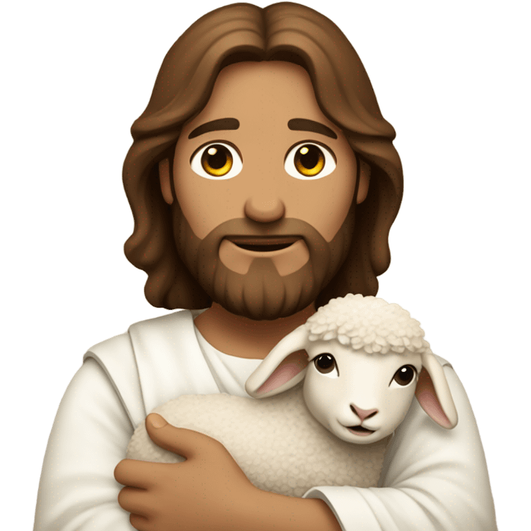 Jesus Christ holding a little lamb emoji