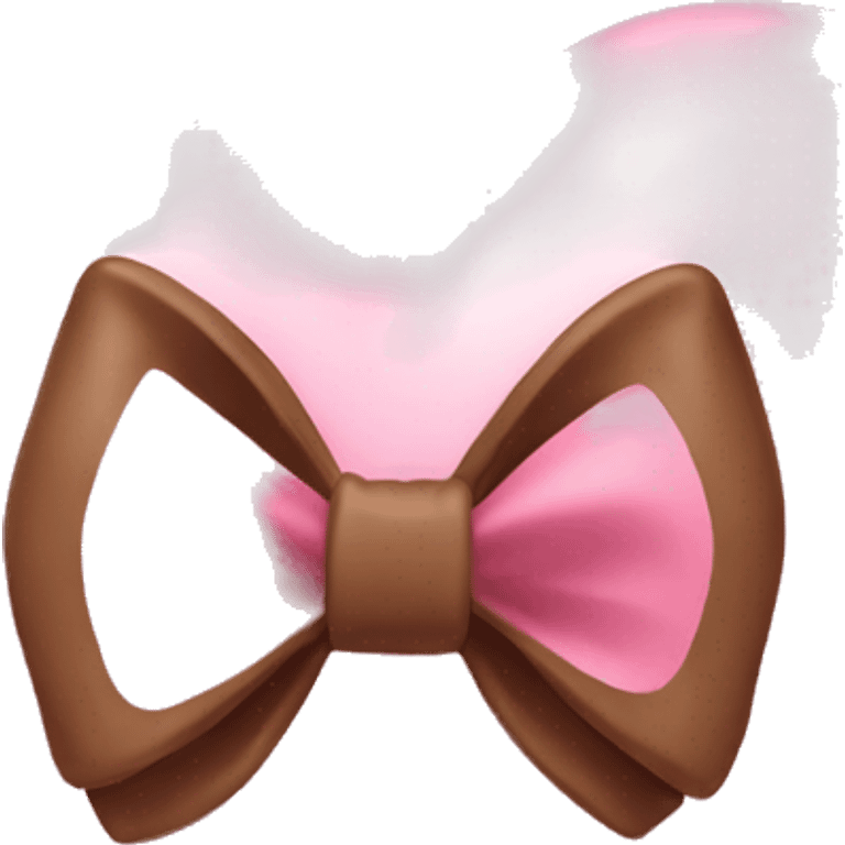 Pink heart with brown bow  emoji