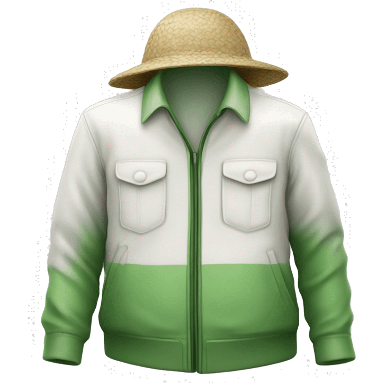 gardener pith helmet jacket white green trees  emoji