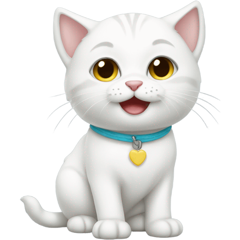 cute baby white cat emoji