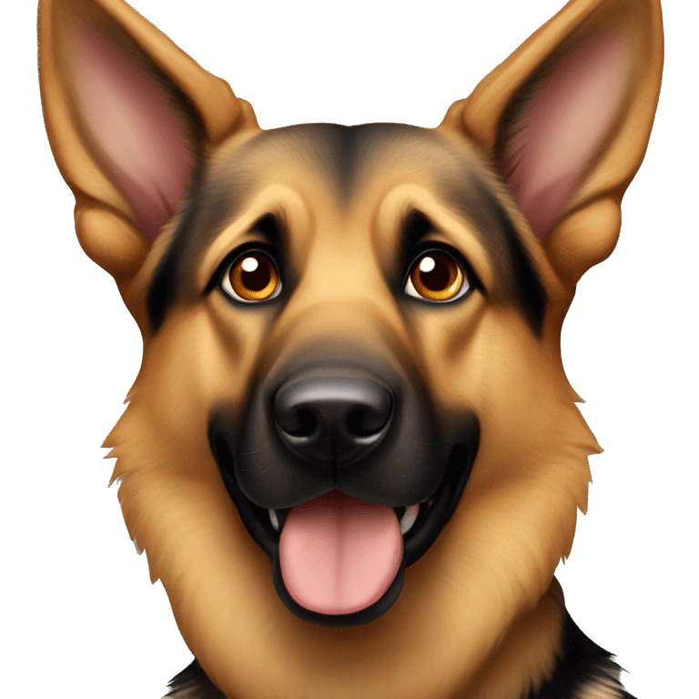 German Shepard dog with brown eyes  emoji