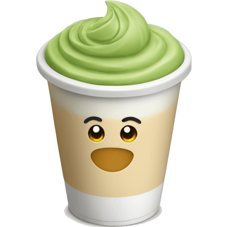 Matcha latte in a plastic cup  emoji