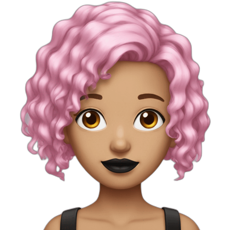 very-ugly-girl-pink-hair-and-black-lipqtick emoji