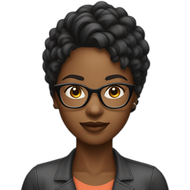 young black woman software engineer with eyeglasses emoji