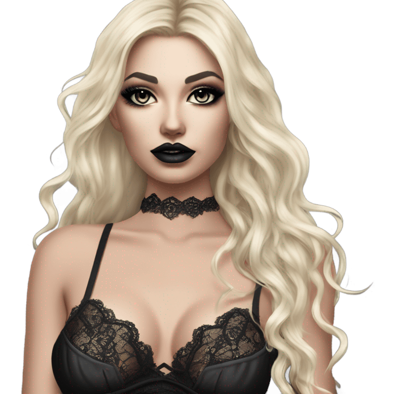 hyper realistic goth blonde victoria secret model emoji