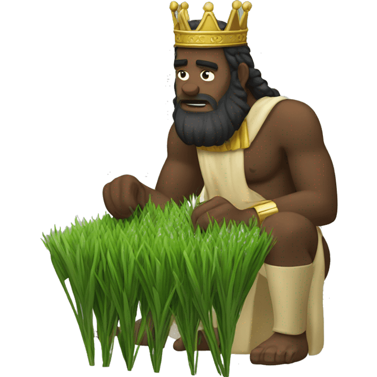 king nebuchadnezzar eating grass like a cow emoji