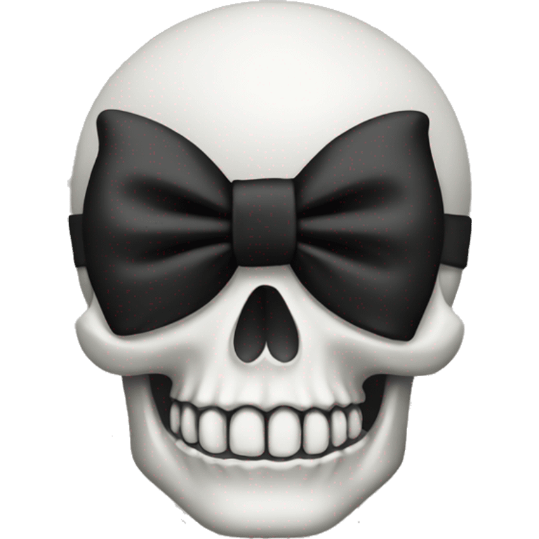 skull emoji with black bow emoji