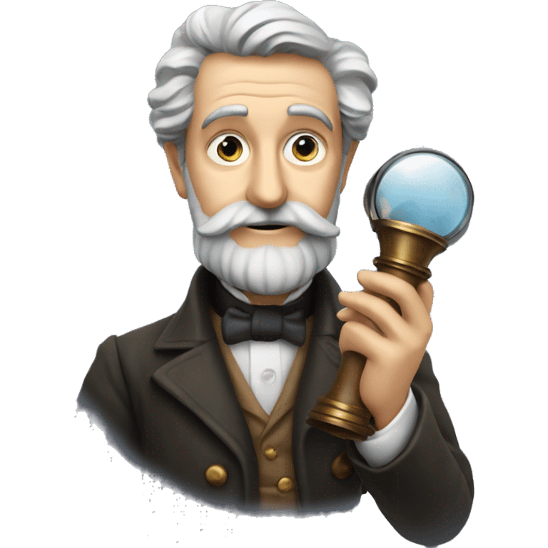 jules verne holds a spyglass in his hands emoji