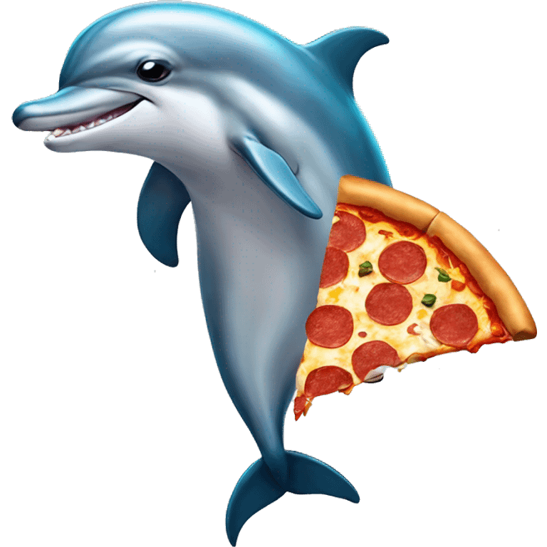 Dolphin eating pizza emoji