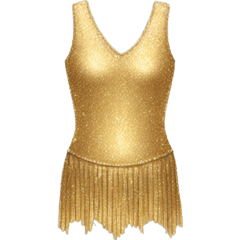 a short gold sparkly dress with fringes alone emoji