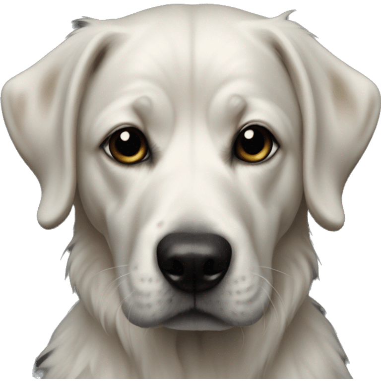 realistic dog portrait close-up black emoji