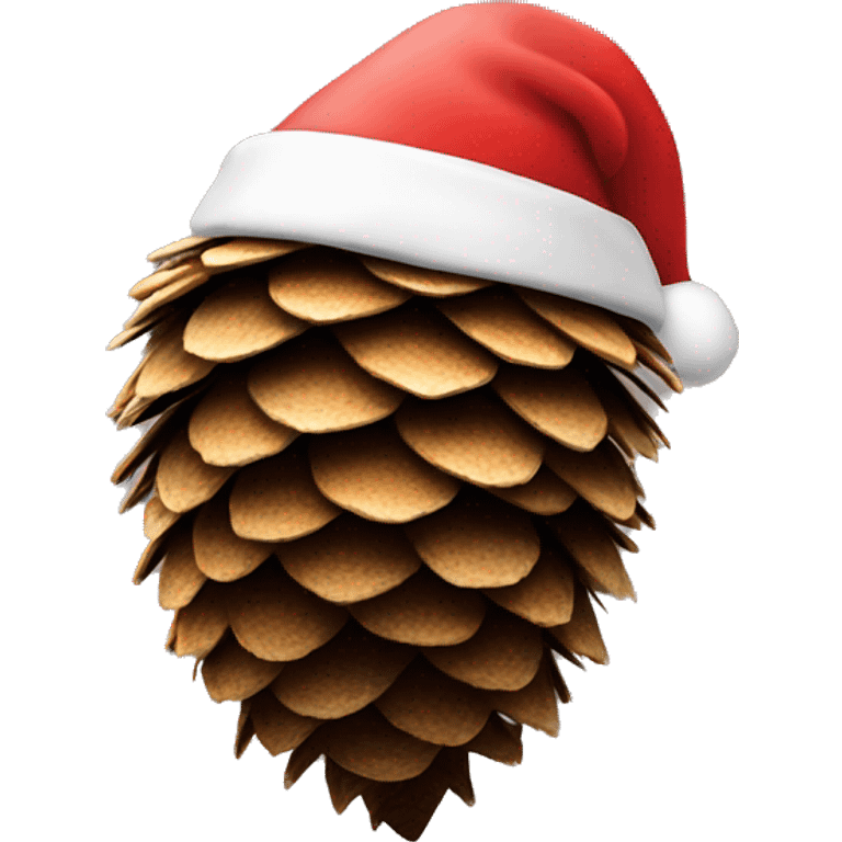 pinecone with Santa hat emoji