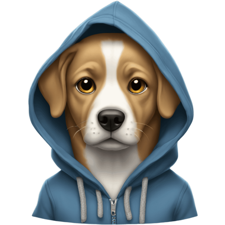 Dog wearing a hoodie emoji