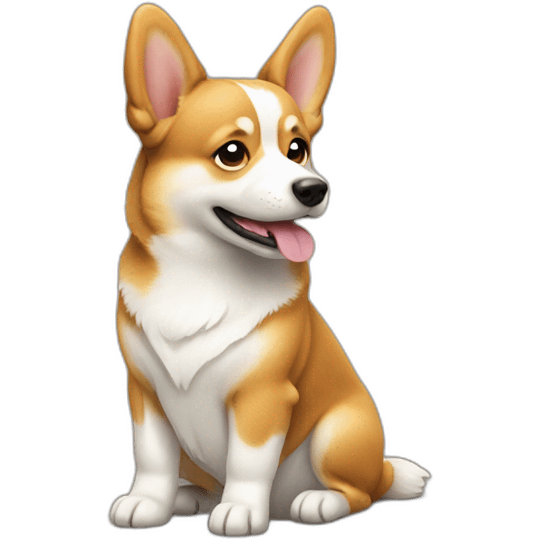 corgie dog is sitting emoji