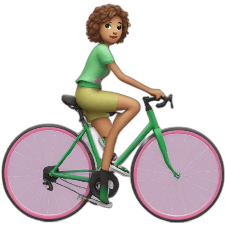 Chica con velo rosa y camisa verde emoji