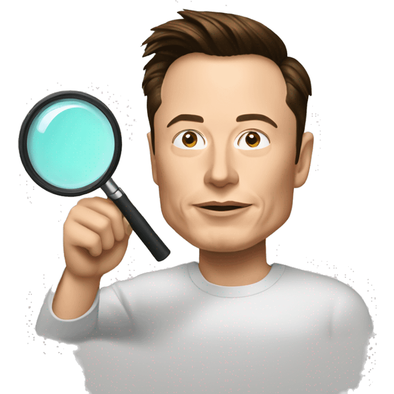 Elon musk with magnifier  emoji