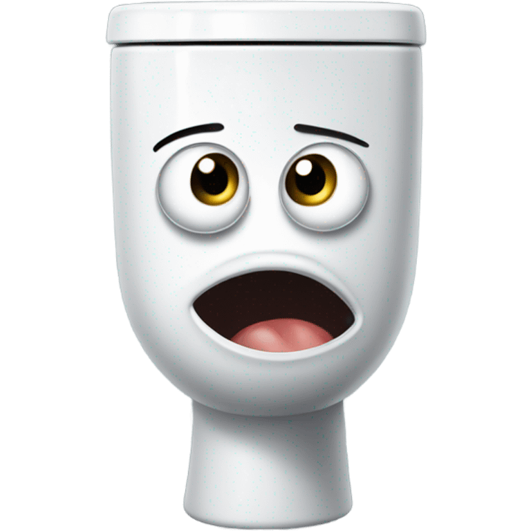 Terrified toilet emoji