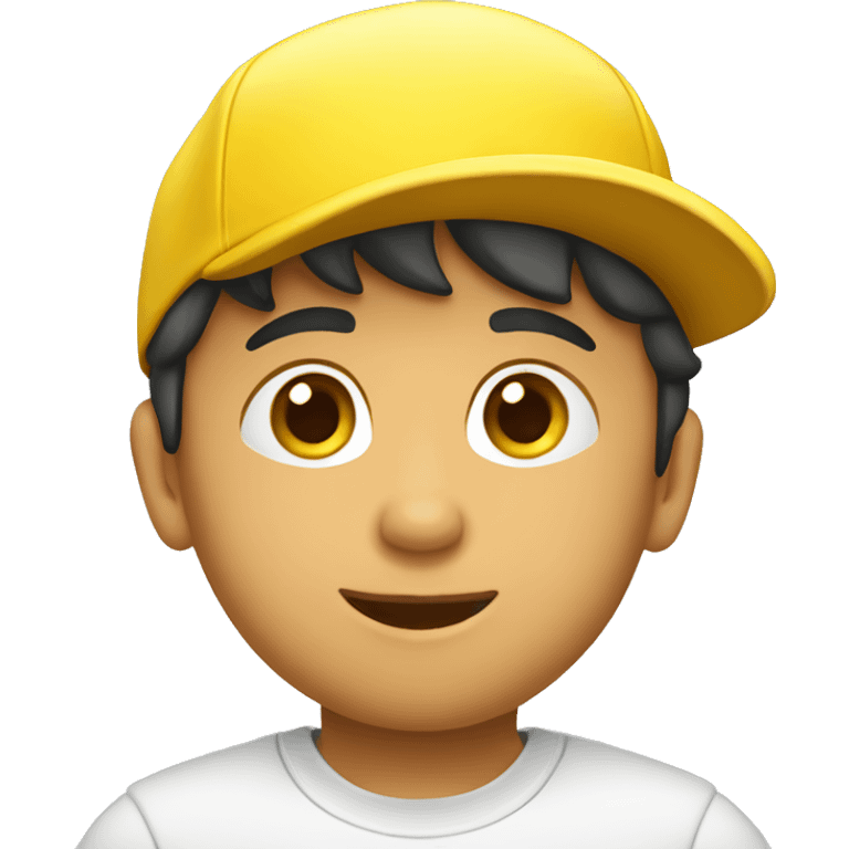 Niño blanco con gorra amarilla emoji