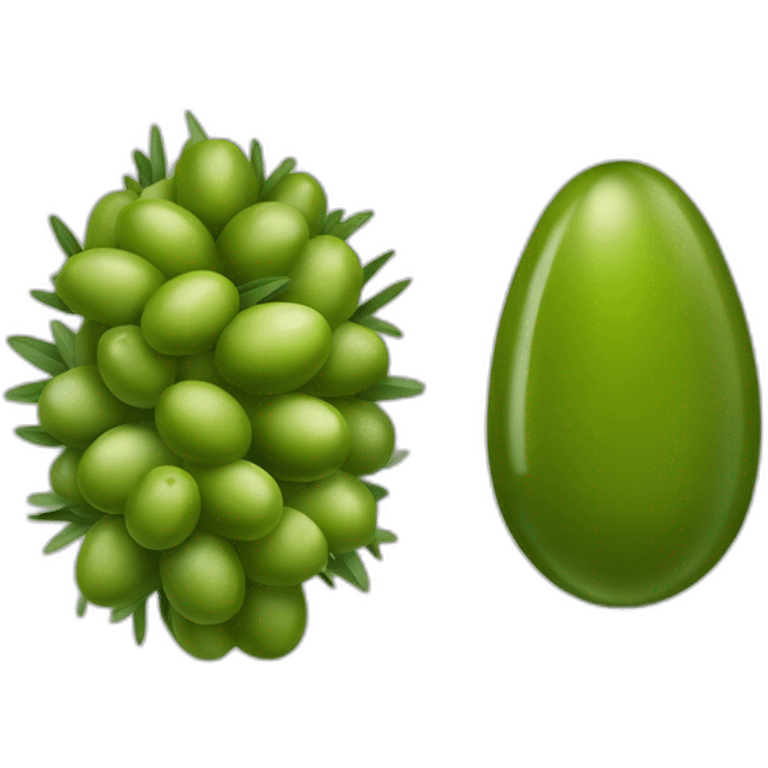 green open olive with a gherkin inside emoji