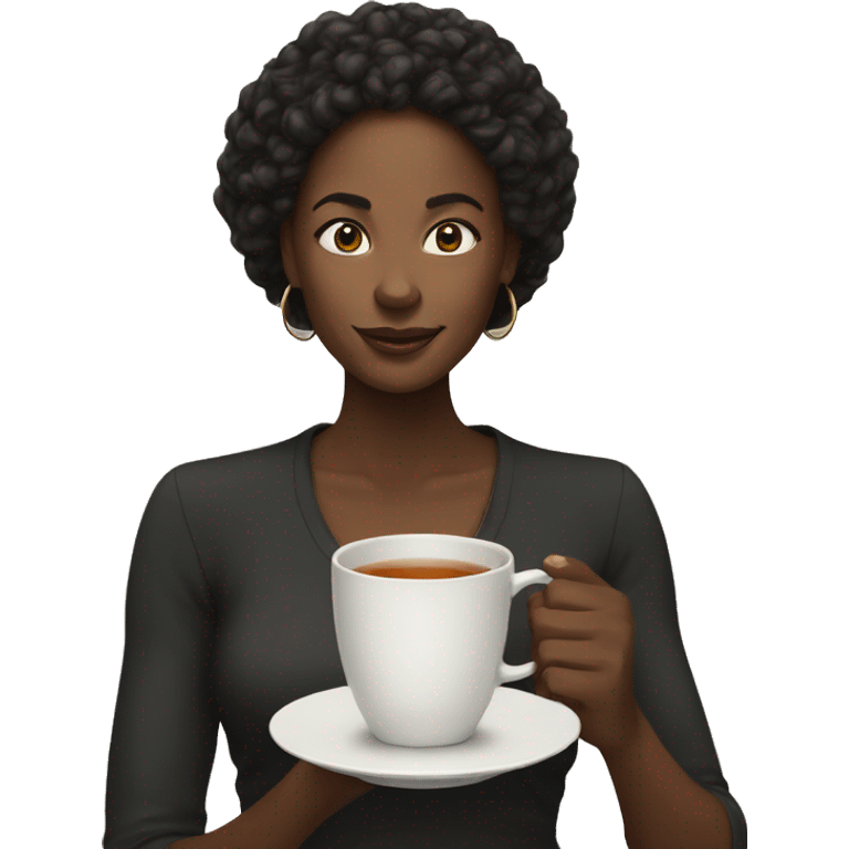 Black woman with tea  emoji