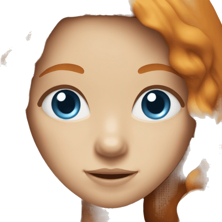 Ginger girl with long hair and blue eyes  emoji