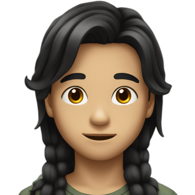 boy with long black hair emoji