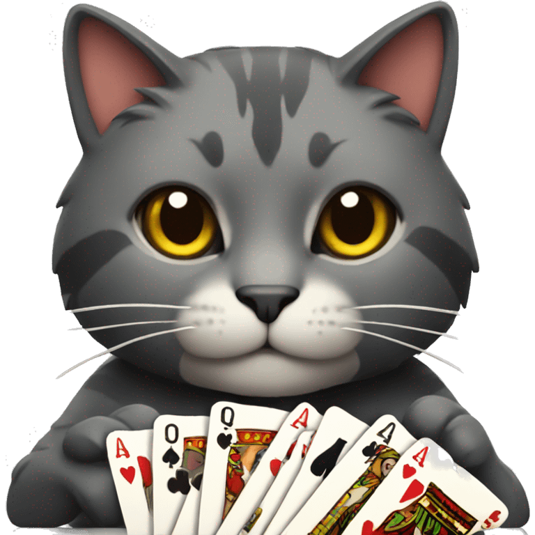 Cat playing poker emoji