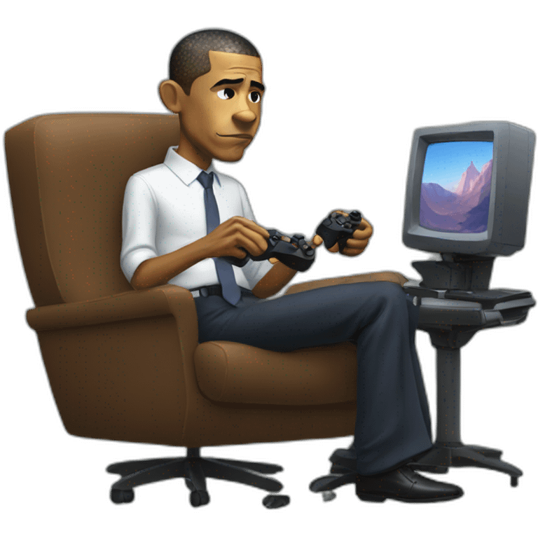 Obama playing videogames emoji