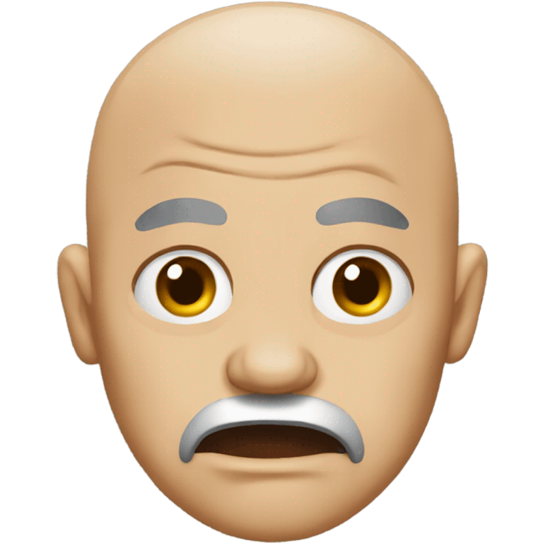 Angry bald man with ear piercings  emoji