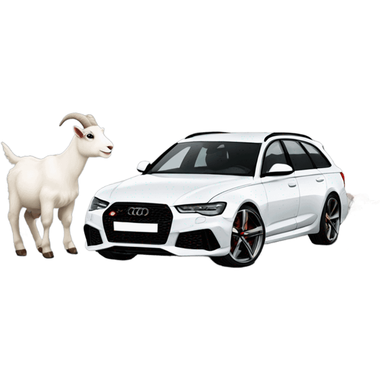 Goat driving black Audi RS6 emoji