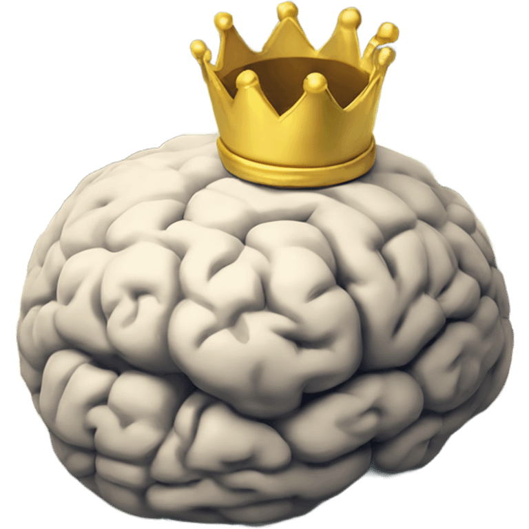 Big Brain wearing a crown on top of stack of cash emoji