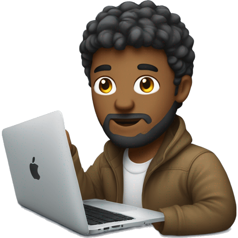 Developer in front of his Mac Book Laptop emoji