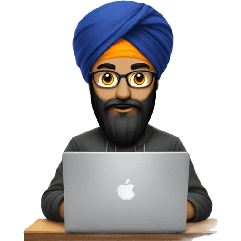 a Sikh hacker with a laptop emoji