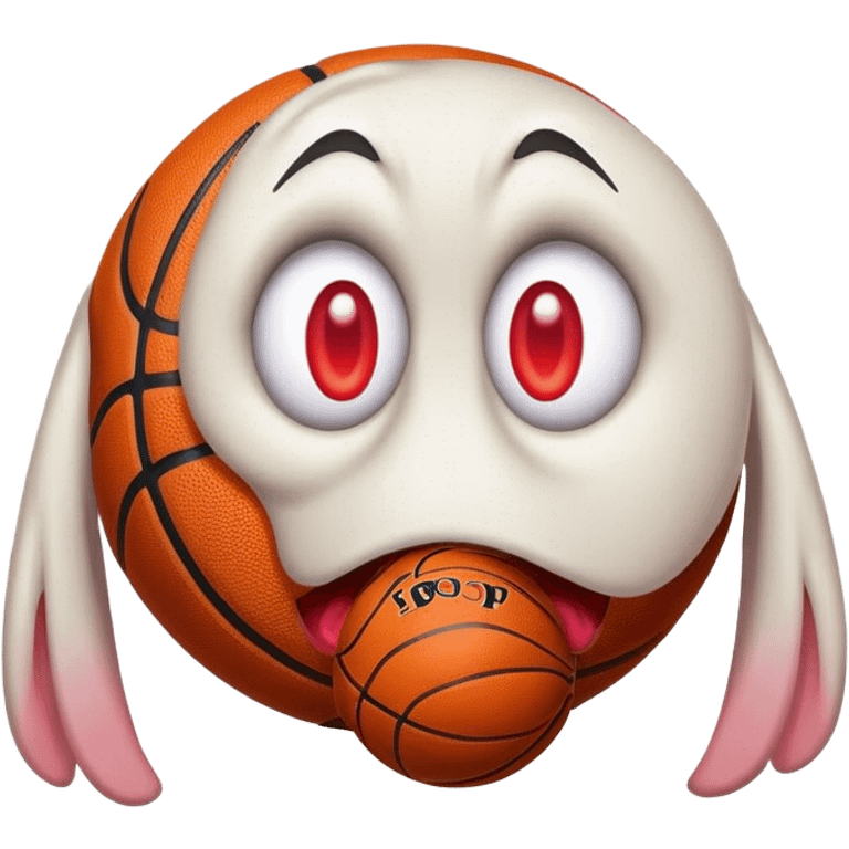 Basketball red eyes droopy   emoji