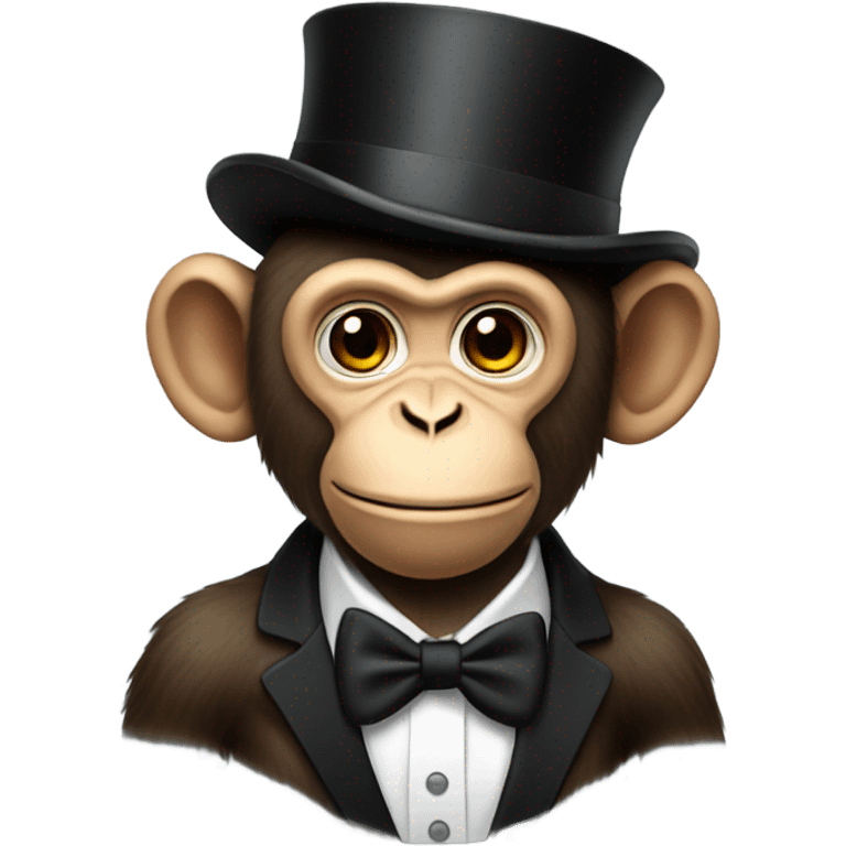 Monkey wearing a top hat emoji