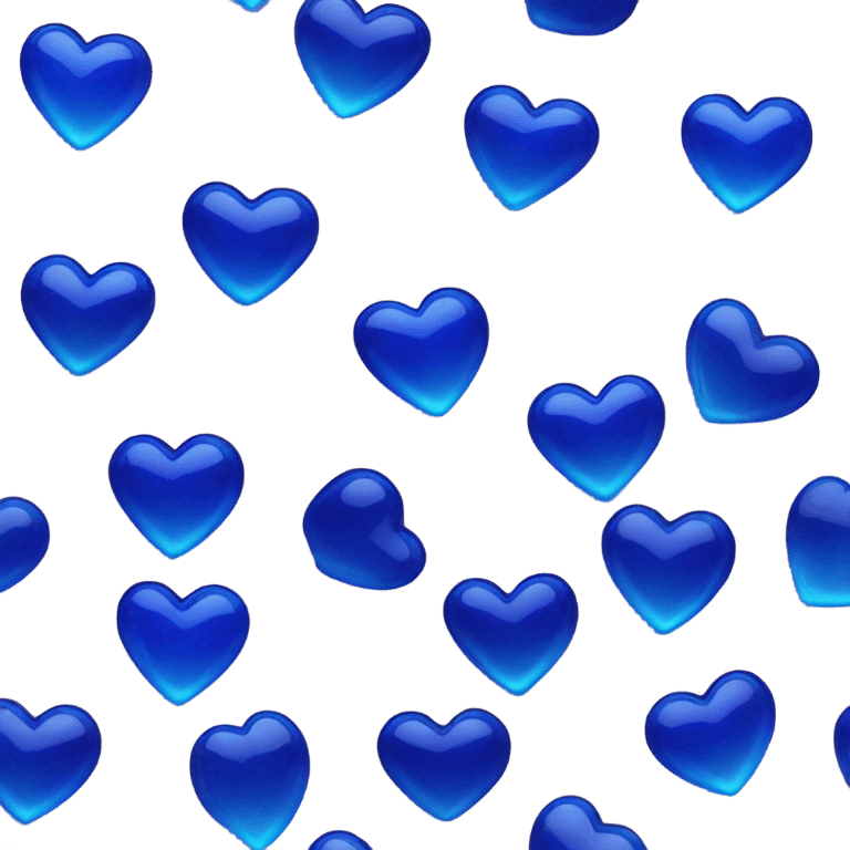 Neon glass cobalt heart  emoji