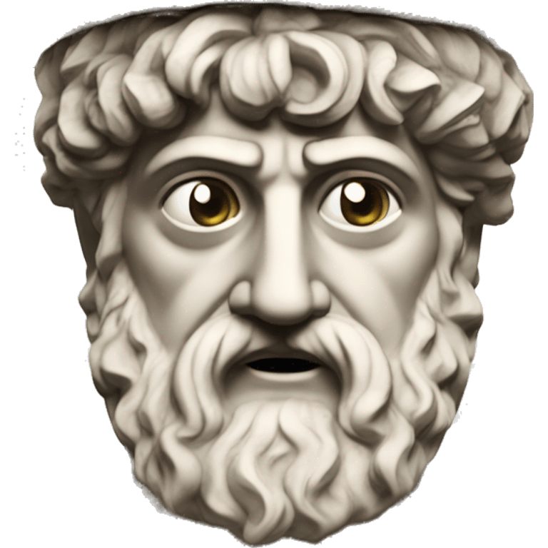 Greek philosophers stone head on greek column emoji