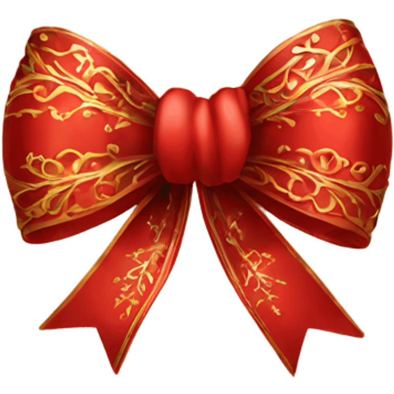 Ornate red Christmas bow emoji