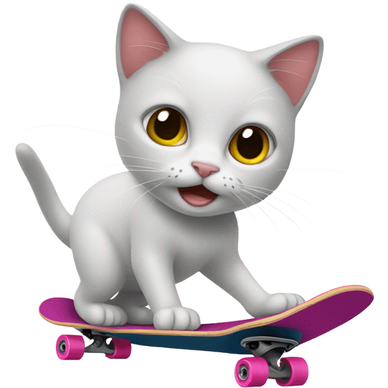 Kitty skate boarding  emoji