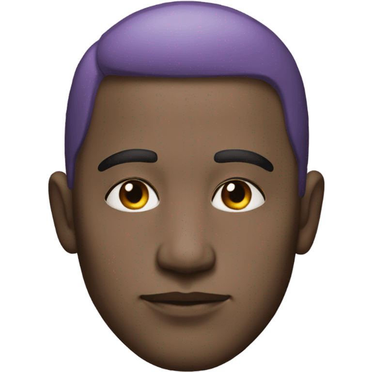 male portrait with lilac floral face paint  emoji