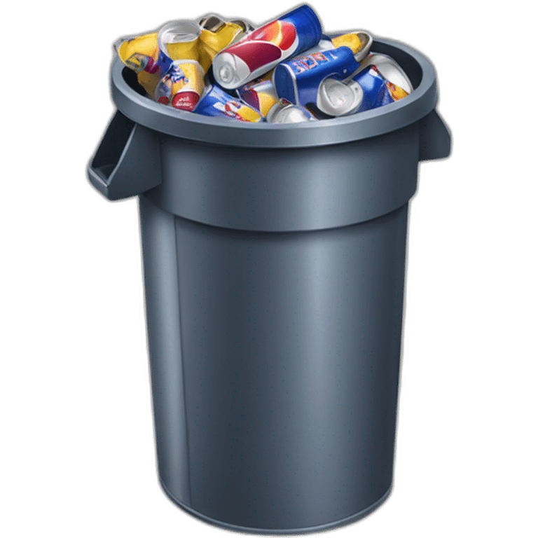 a garbage can full of redbull cans emoji