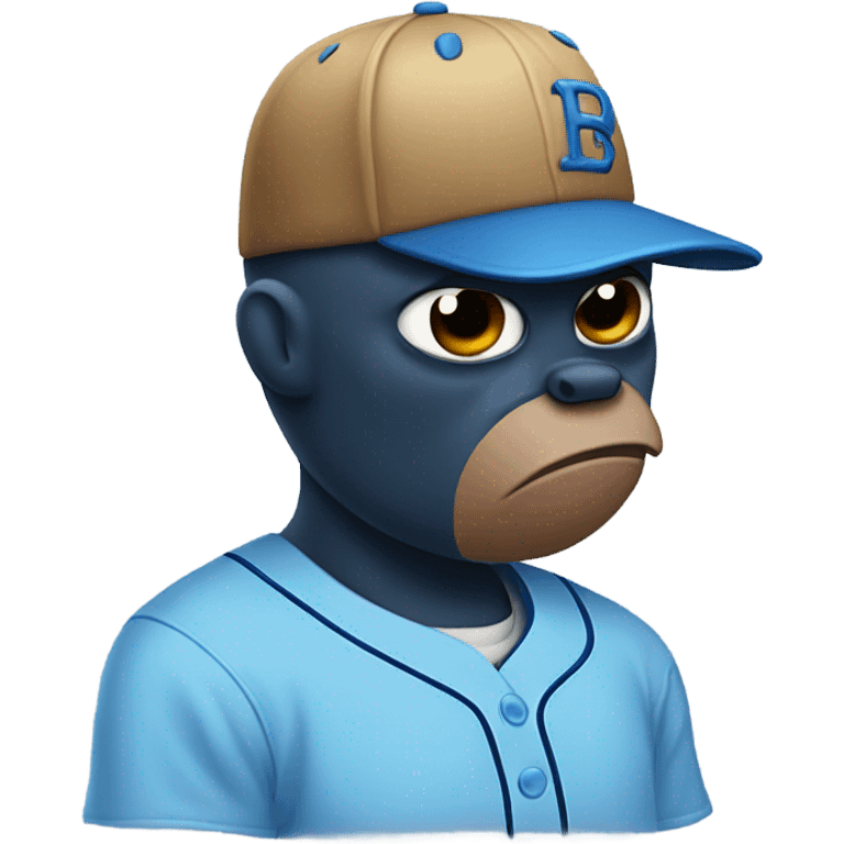 sad bat with light blue baseball cap emoji