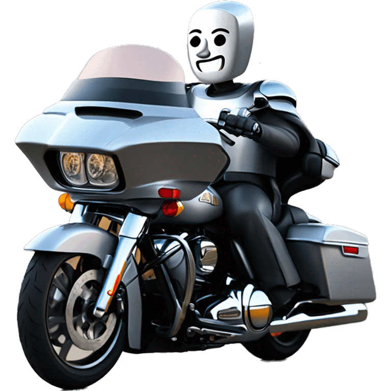 Tin Man on a grey Harley road glide emoji