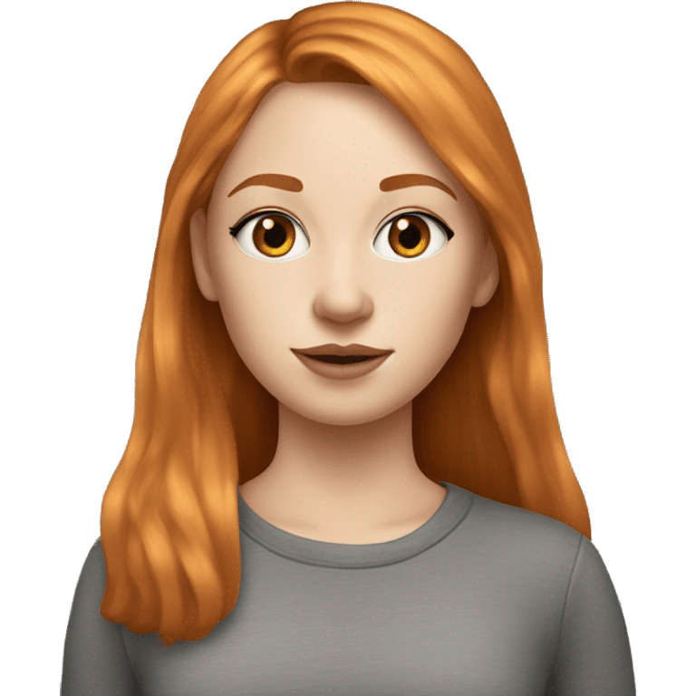 Girl with straight ginger heir, silver nose ring and winged eyeliner  emoji